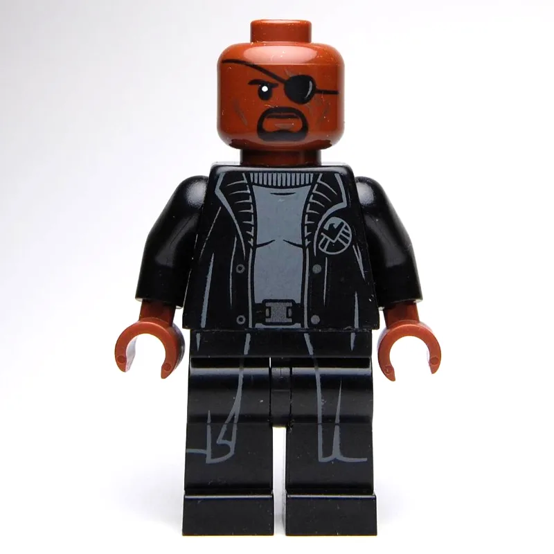 Nick Fury in Long Black Coat Over Gray Sweate… — minifigurine LEGO | Brick Broker