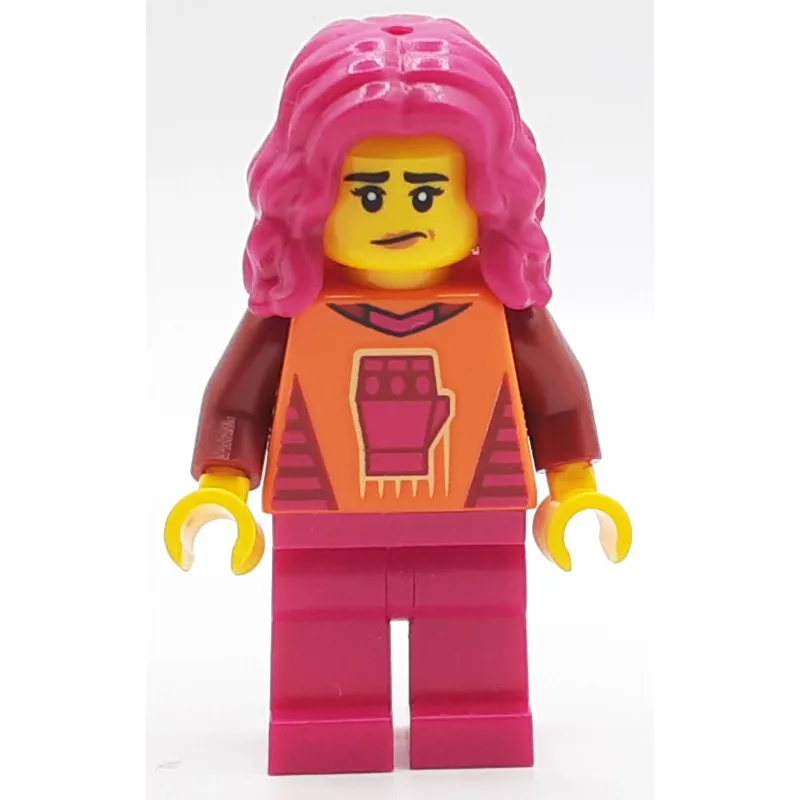 Gamer, Orange Top, Magenta Legs and Hair — minifigurine LEGO | Brick Broker
