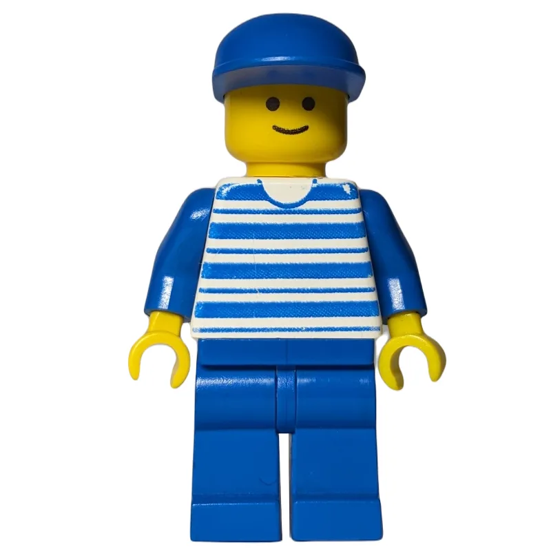 Man, White and Blue Striped Shirt, Blue Legs,… — minifigurine LEGO | Brick Broker