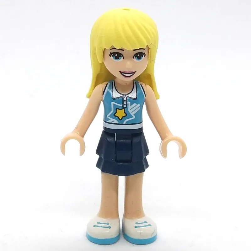 Stephanie - Medium Azure Top, Dark Blue Skirt — minifigurine LEGO | Brick Broker