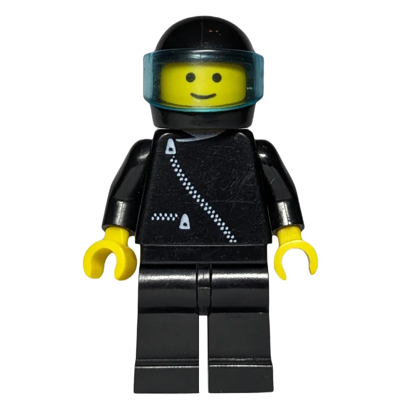 Racer, Black Jacket with Zipper, Black Helmet… — minifigurine LEGO | Brick Broker