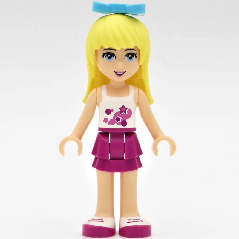 Stephanie - White Top, Magenta Skirt, Medium… — minifigurine LEGO | Brick Broker