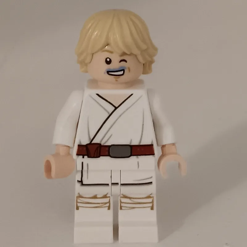 Luke Skywalker, White Robe, Blue Milk Mouth — minifigurine LEGO | Brick Broker