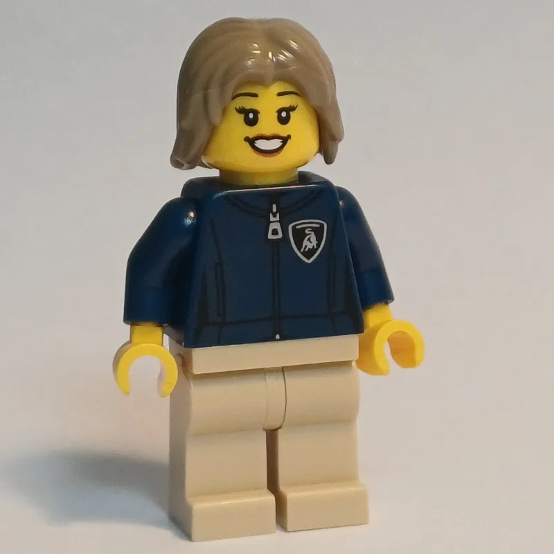 Lamborghini Driver, Dark Blue Torso, Tan Legs… — minifigurine LEGO | Brick Broker