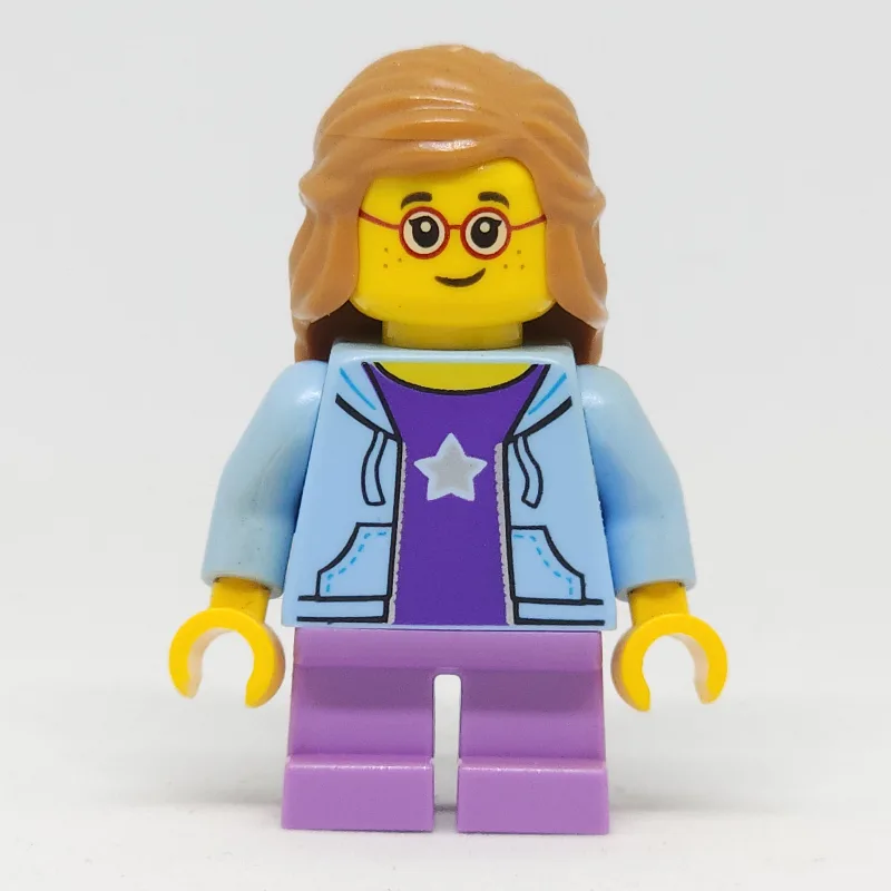 Kid, Bright Light Blue Torso, Medium Lavender… — minifigurine LEGO | Brick Broker