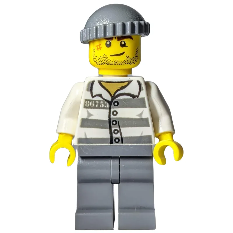 Criminal, Prison Shirt with #86753, Dark Blui… — minifigurine LEGO | Brick Broker