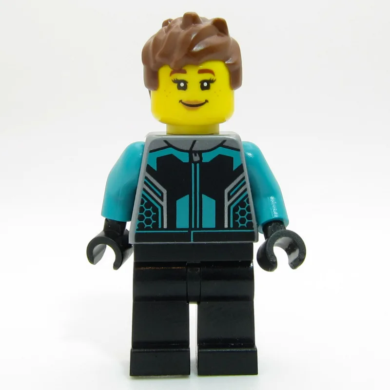 Race Driver - Flat Silver Torso, Dark Turquoi… — minifigurine LEGO | Brick Broker
