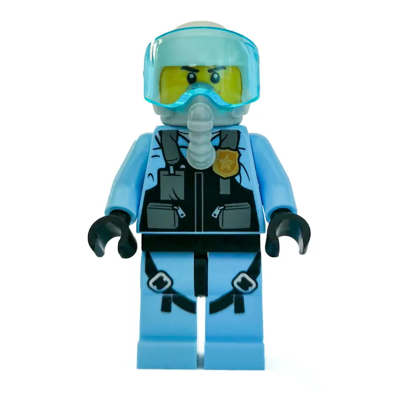 Policeman, Black Vest with Badge and Pouches… — minifigurine LEGO | Brick Broker