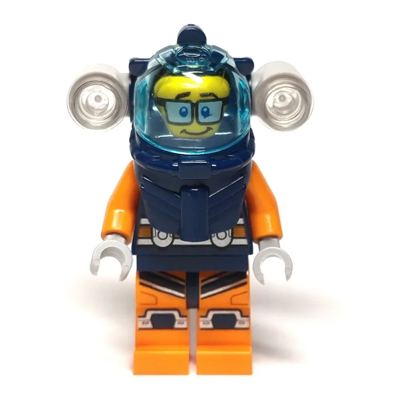 Diver, Man, Dark Blue and Orange Wetsuit, Dar… — minifigurine LEGO | Brick Broker