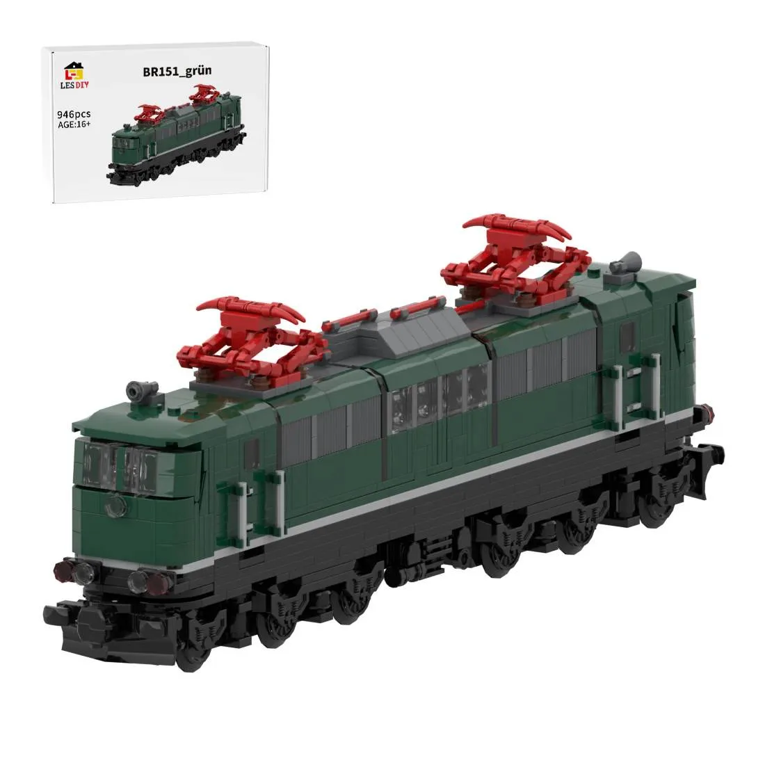 LesDiy Locomotive électrique lourde BR151 verte (LESDIY-3732276) - prix | Brick Broker