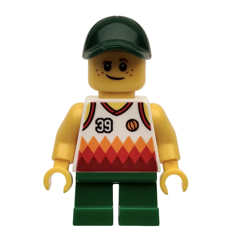 Kid - White Torso, Green Legs, Dark Green Cap — minifigurine LEGO | Brick Broker