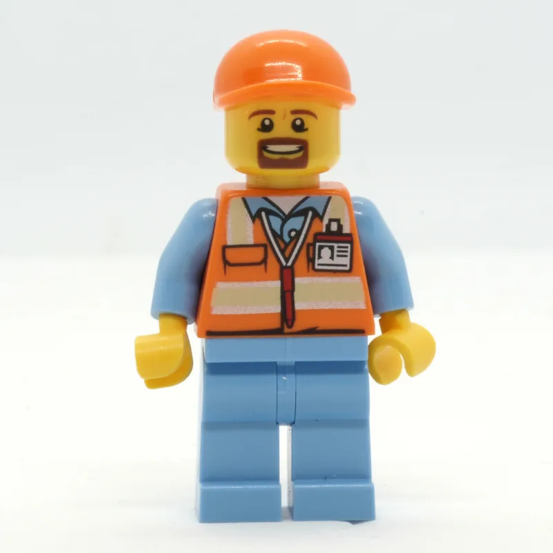 Ground Crew, Orange Safety Vest, Medium Blue… — minifigurine LEGO | Brick Broker