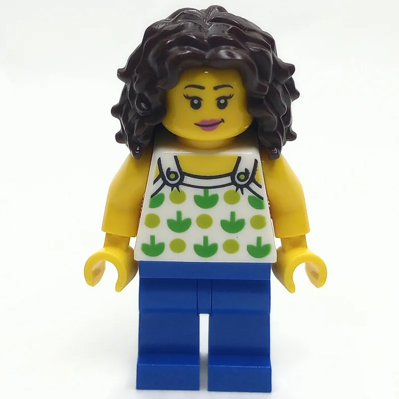 White Torso, Apples, Blue Legs, Dark Brown Ha… — minifigurine LEGO | Brick Broker