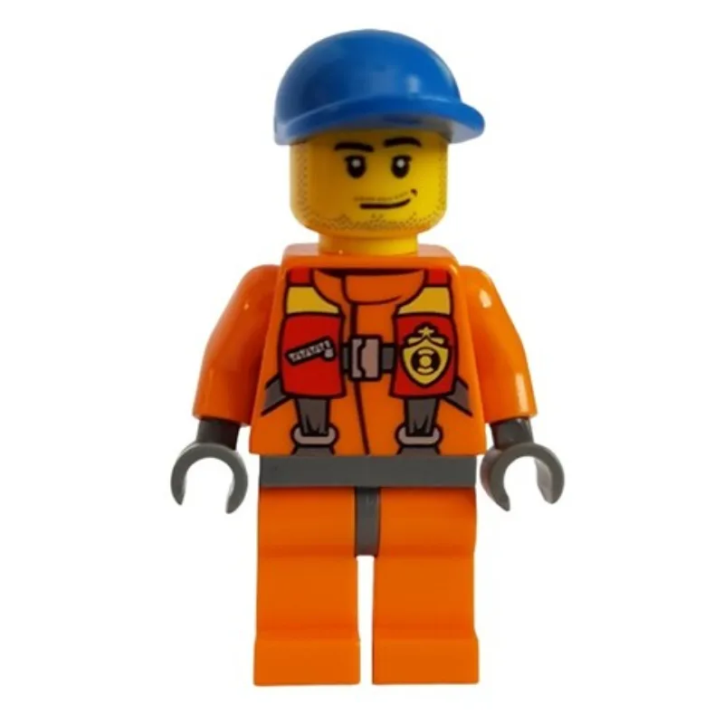 Coast Guard, Orange Jumpsuit, Blue Cap, Stubb… — minifigurine LEGO | Brick Broker
