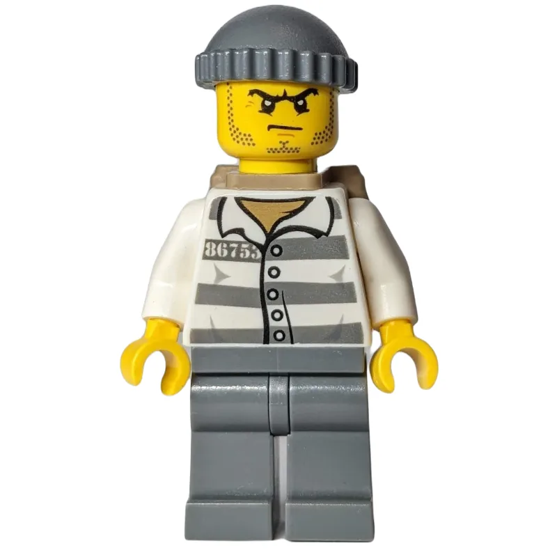 Criminal, Prison Shirt with #86753, Dark Blui… — minifigurine LEGO | Brick Broker