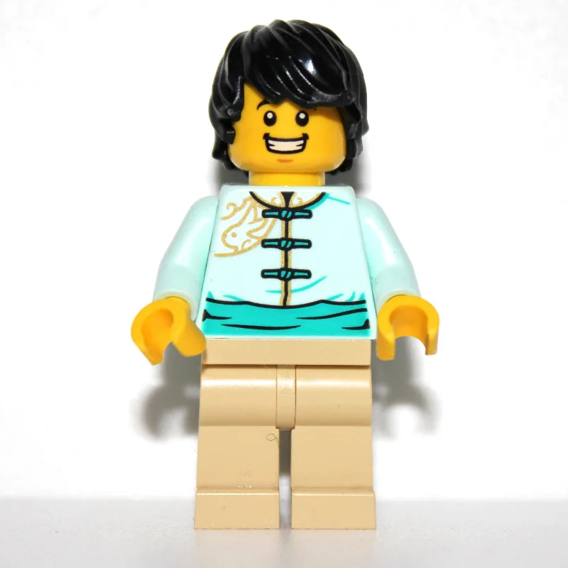 Light Aqua Torso, Tan Legs, Black Hair — dans quels sets LEGO ? (fig-013231) | Brick Broker