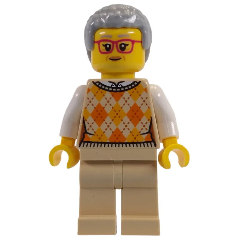 Tan Torso, Tan Legs, Light Bluish Grey Hair,… — minifigurine LEGO | Brick Broker