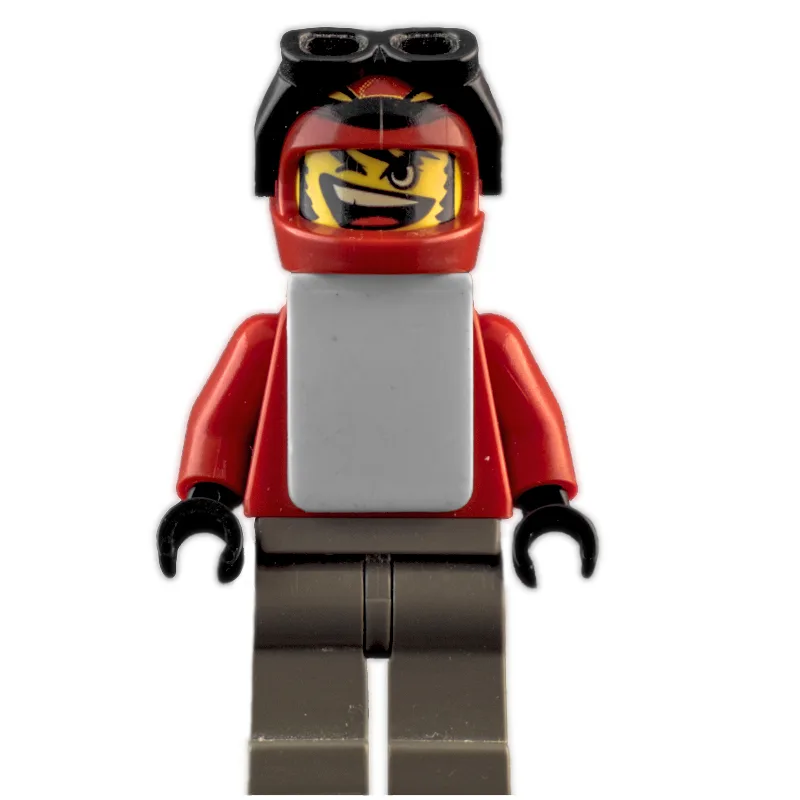 Snowboarder, Red, Dark Gray Legs, White Vest — minifigurine LEGO | Brick Broker