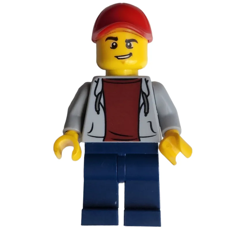 Man, Open Light Bluish Gray Hoodie over Dark… — minifigurine LEGO | Brick Broker
