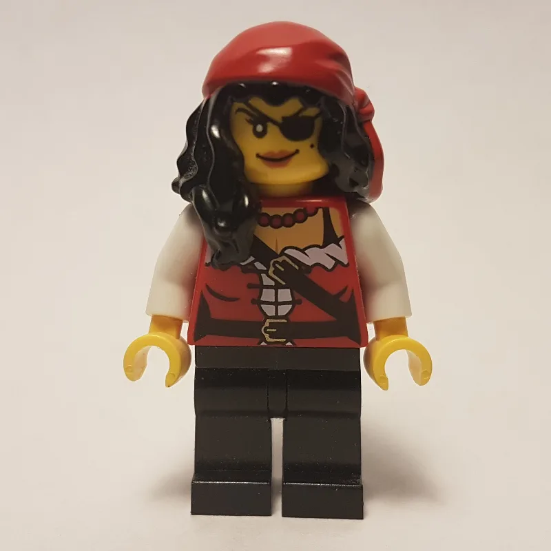 Pirate - Female, Black Hair with Bandana, Whi… — minifigurine LEGO | Brick Broker