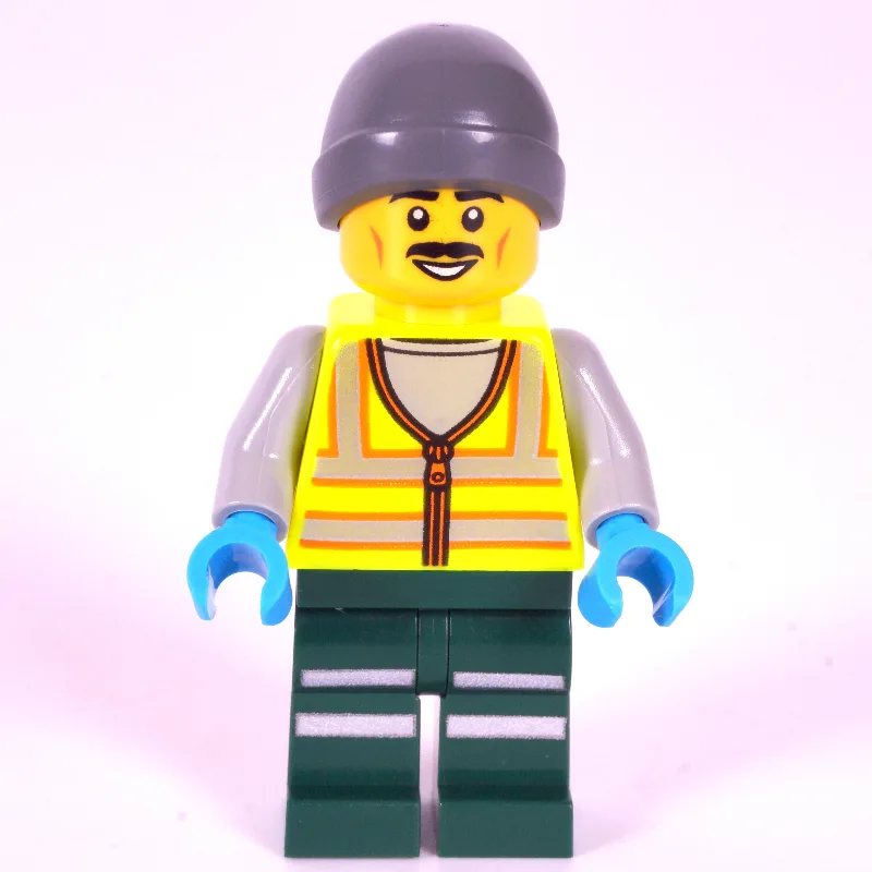 Snowplow Driver, Lime Safety Vest, Dark Green… — minifigurine LEGO | Brick Broker