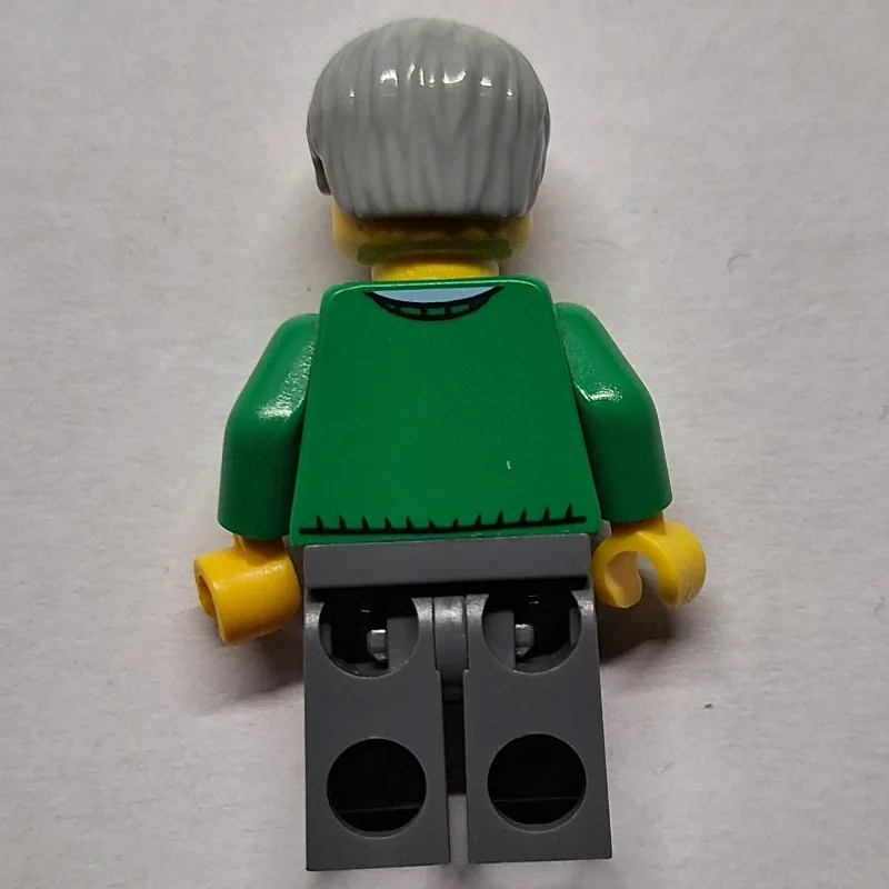 Man, Green V-Neck Sweater, Dark Bluish Gray L… — minifigurine LEGO | Brick Broker