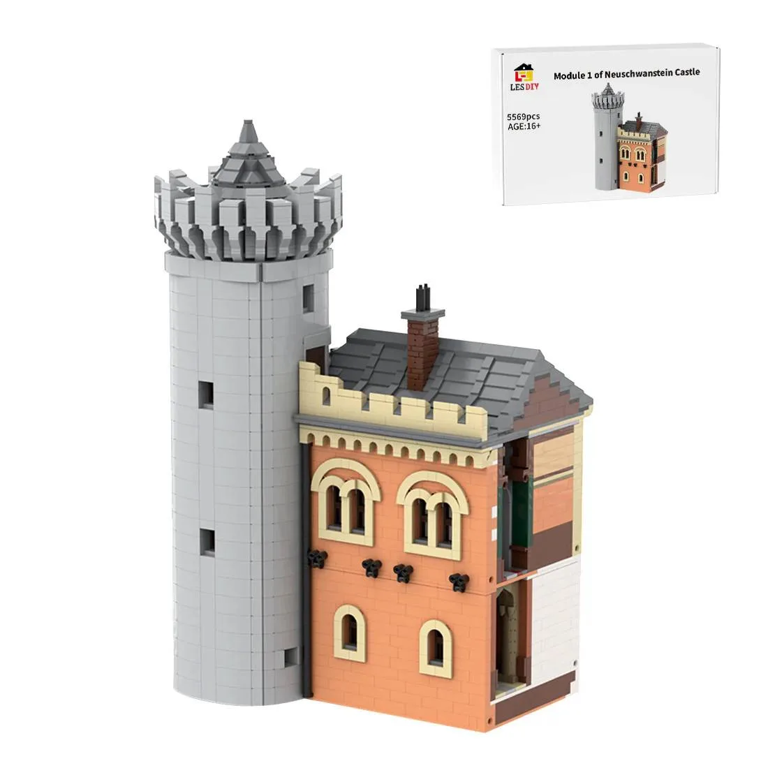 LesDiy Module gauche de la guérite, partie 1 du château de Neuschwanstein (LESDIY-3598315) - prix | Brick Broker
