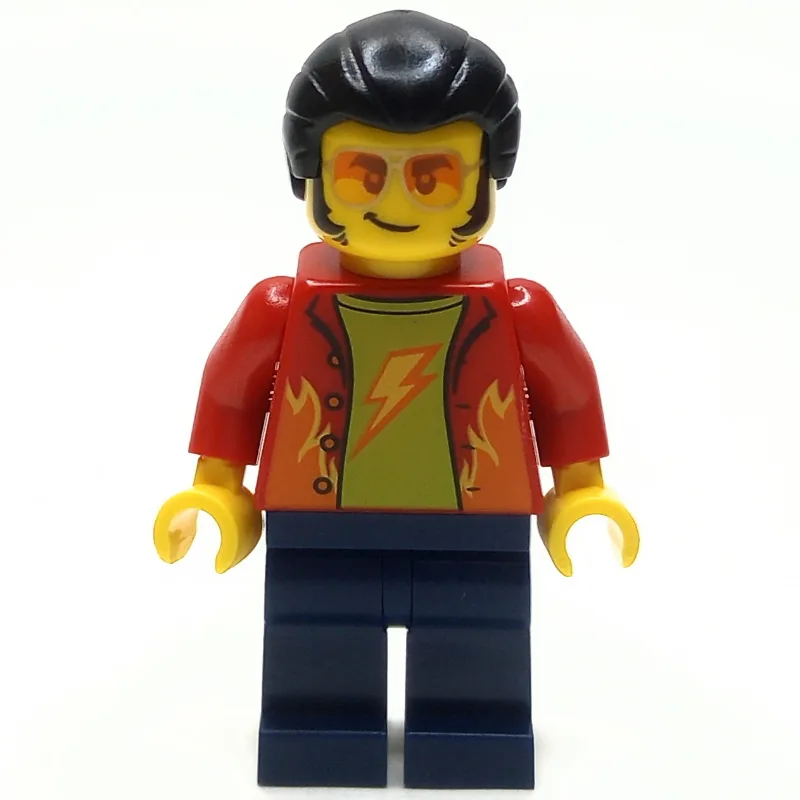 Man, Red Jacket, Dark Blue Legs, Orange Glass… — minifigurine LEGO | Brick Broker