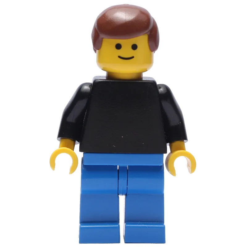 Man, Plain Black Torso, Blue Legs, Reddish Br… — minifigurine LEGO | Brick Broker