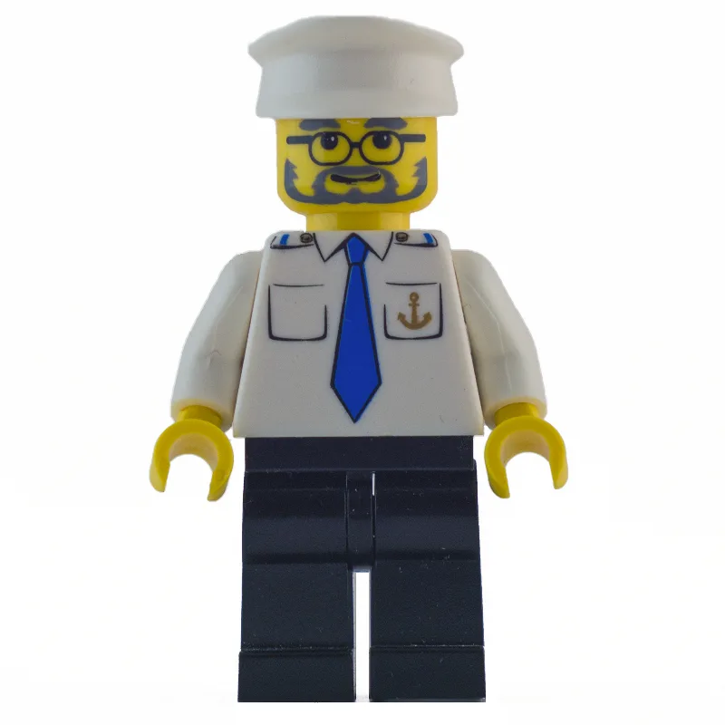 Ship Captain, White Shirt with Anchor and Tie… — minifigurine LEGO | Brick Broker
