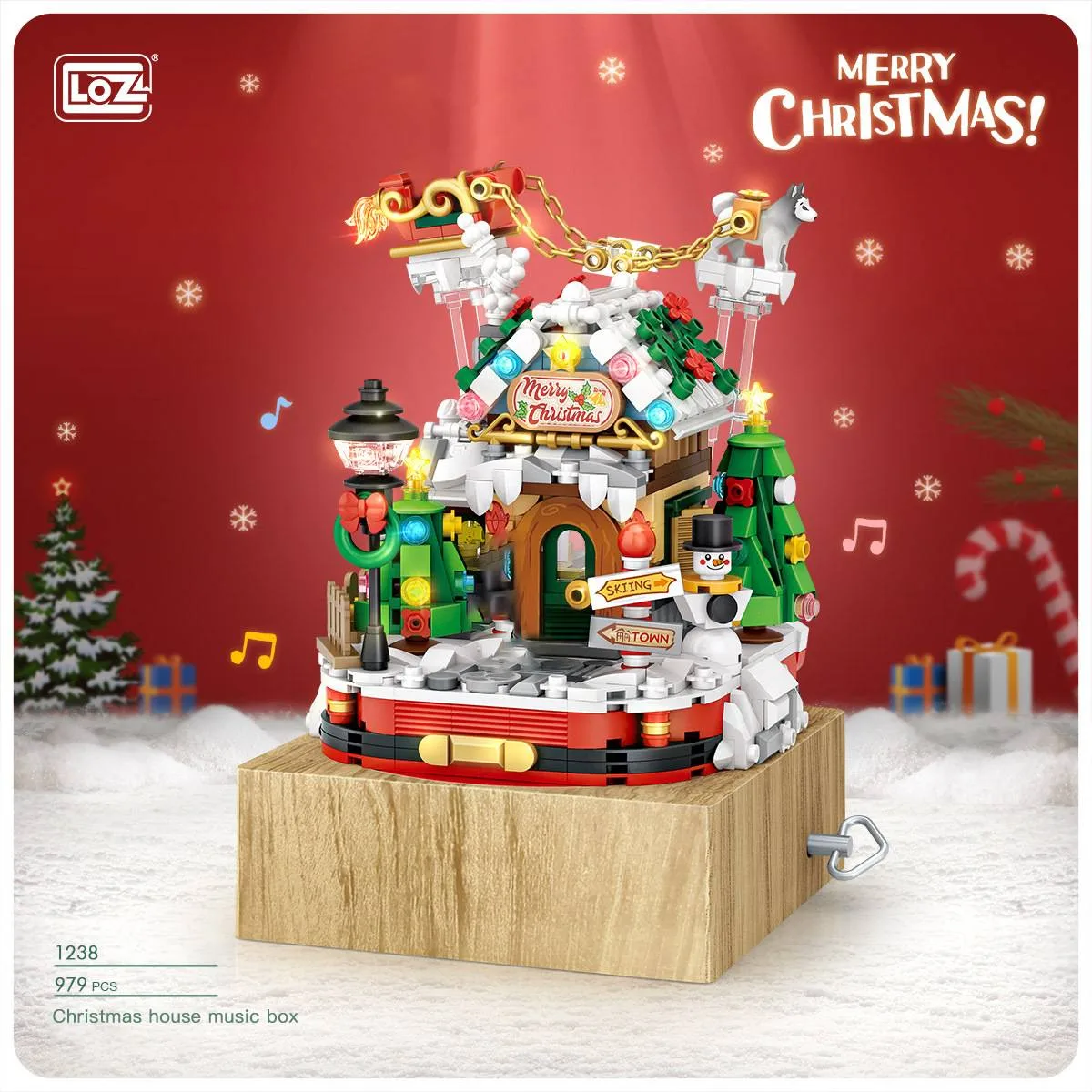 LOZ Boîte à musique maison de Noël (LOZ-1238) - prix | Brick Broker