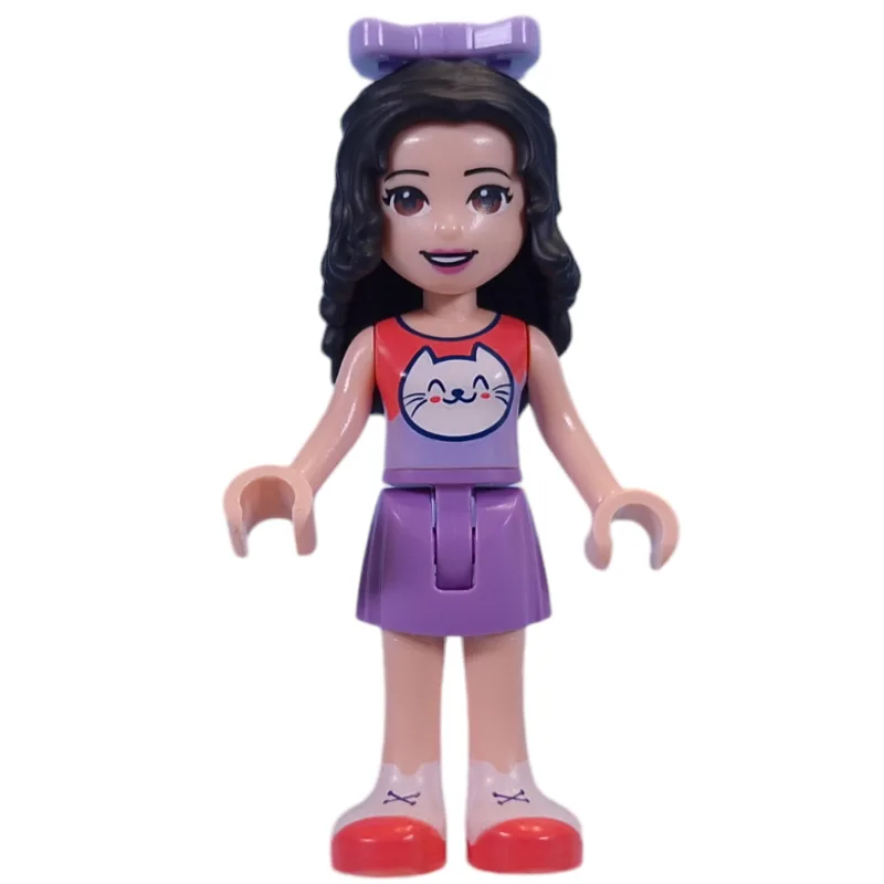 Emma - Coral Top, Medium Lavender Skirt, Bow — minifigurine LEGO | Brick Broker