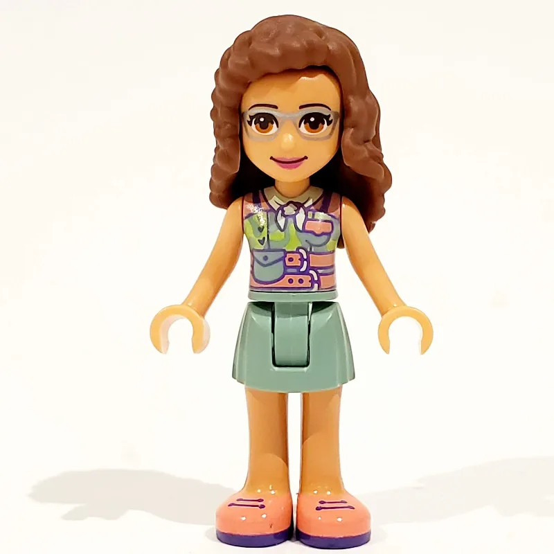 Olivia - Dark Pink Top, Sand Green Skirt, Red… — minifigurine LEGO | Brick Broker
