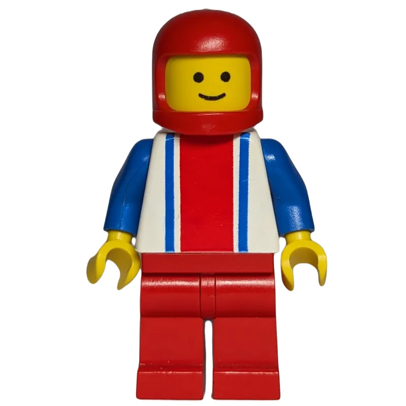 Man, White Top with Large Red Stripe and 2 Bl… — minifigurine LEGO | Brick Broker