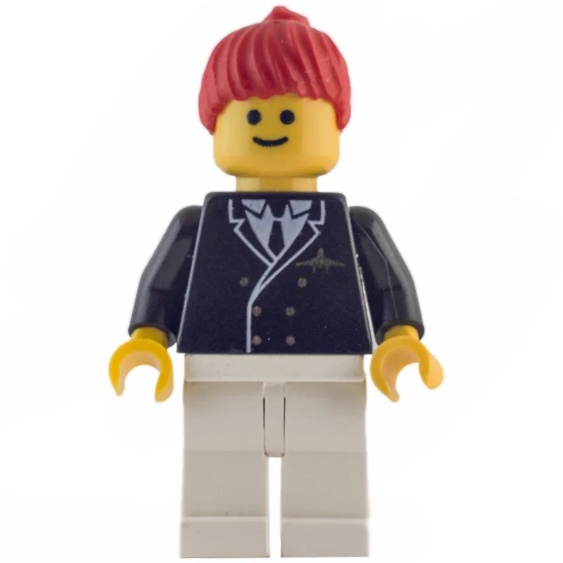 Pilot - Black Torso, White Legs, Red Hair — minifigurine LEGO | Brick Broker