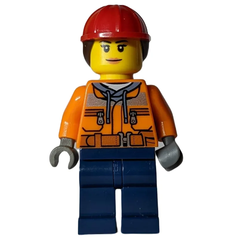 Construction Worker, Woman, Safety Jacket ove… — minifigurine LEGO | Brick Broker