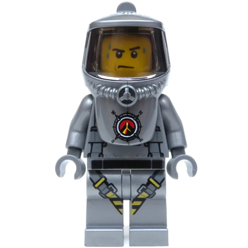 Volcano Explorer, Man, Flat Silver Hazmat Suit — minifigurine LEGO | Brick Broker