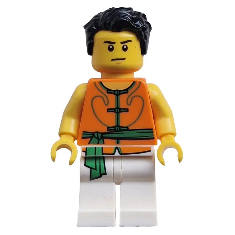 Racer, White and Orange Robe with Ties and Sa… — minifigurine LEGO | Brick Broker
