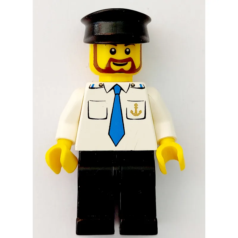 Ship Captain, White Shirt with Anchor and Tie… — minifigurine LEGO | Brick Broker