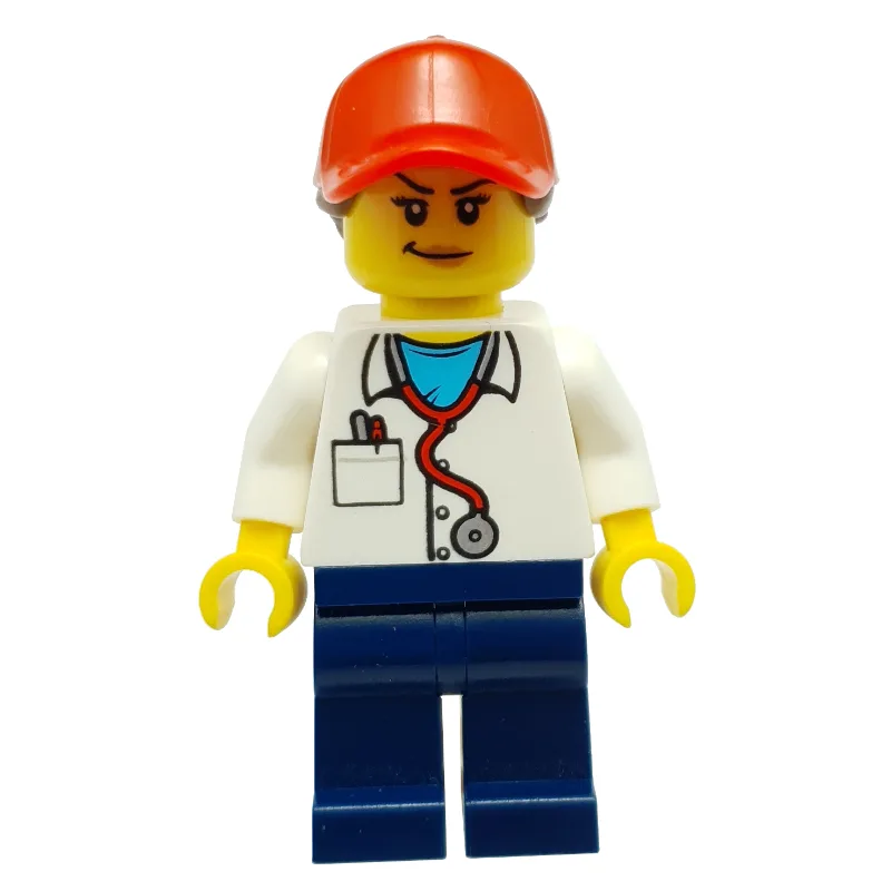Physician - White Labcoat, Dark Blue Legs, Re… — minifigurine LEGO | Brick Broker