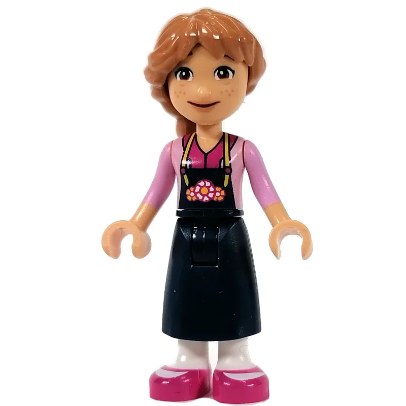 Fiona - Bright Pink Shirt, Dark Blue Apron — minifigurine LEGO | Brick Broker