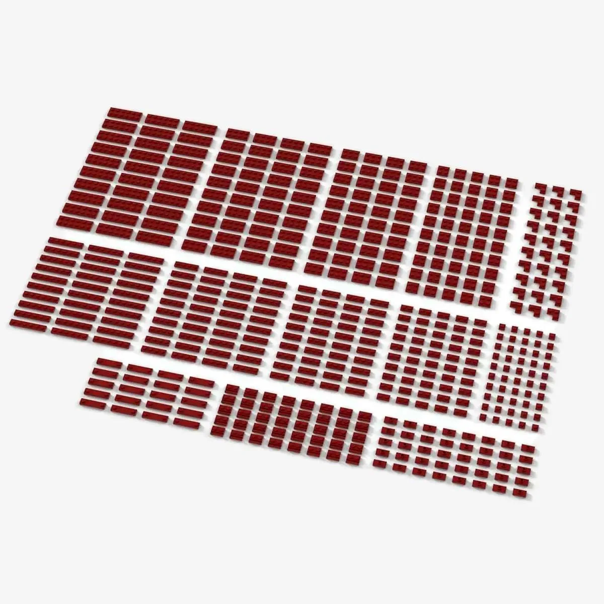 BlueBrixx Petites plaques Brix, mélangées, Rouge (BB-401113) - prix | Brick Broker