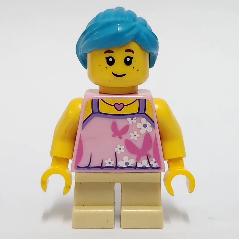 Girl, Bright Pink Top, Short Tan Legs, Dark A… — minifigurine LEGO | Brick Broker