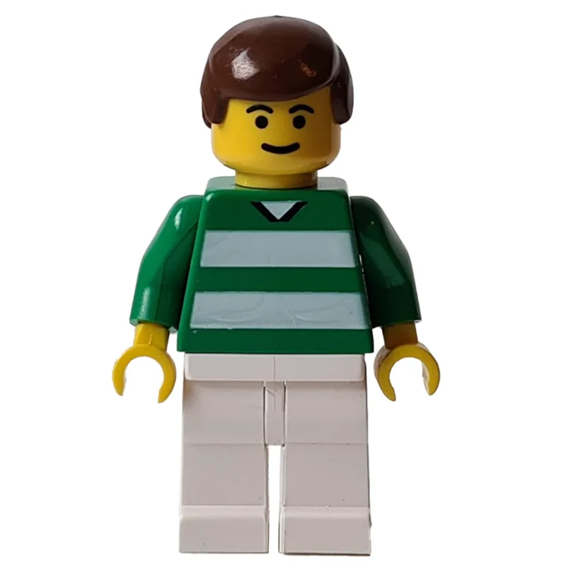 Soccer Player Green Torso, White Legs #11 — minifigurine LEGO | Brick Broker