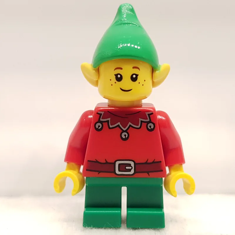 Elf - Red Torso, Green Legs, Bright Green Hat — minifigurine LEGO | Brick Broker