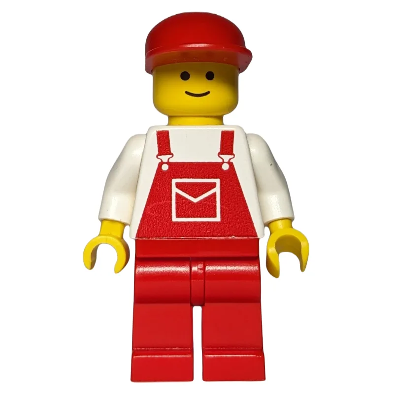 Man - White Torso, Red Overall, Red Cap (3626… — minifigurine LEGO | Brick Broker