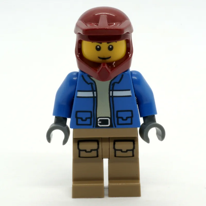 Man, Blue Jacket, Dark Red Dirt Bike Helmet,… — minifigurine LEGO | Brick Broker