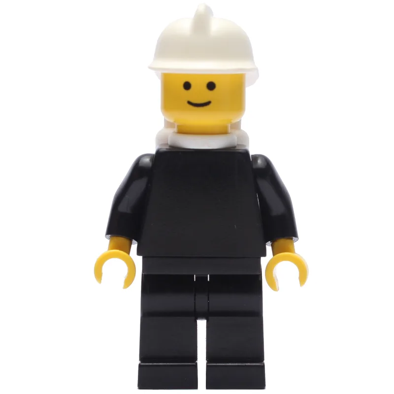 Fireman, Plain Black, White Helmet, Airtanks — minifigurine LEGO | Brick Broker