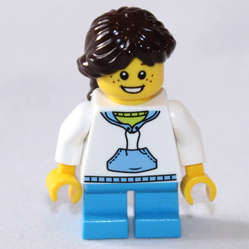 Kid - White Torso, Dark Azure Legs, Dark Brow… — minifigurine LEGO | Brick Broker
