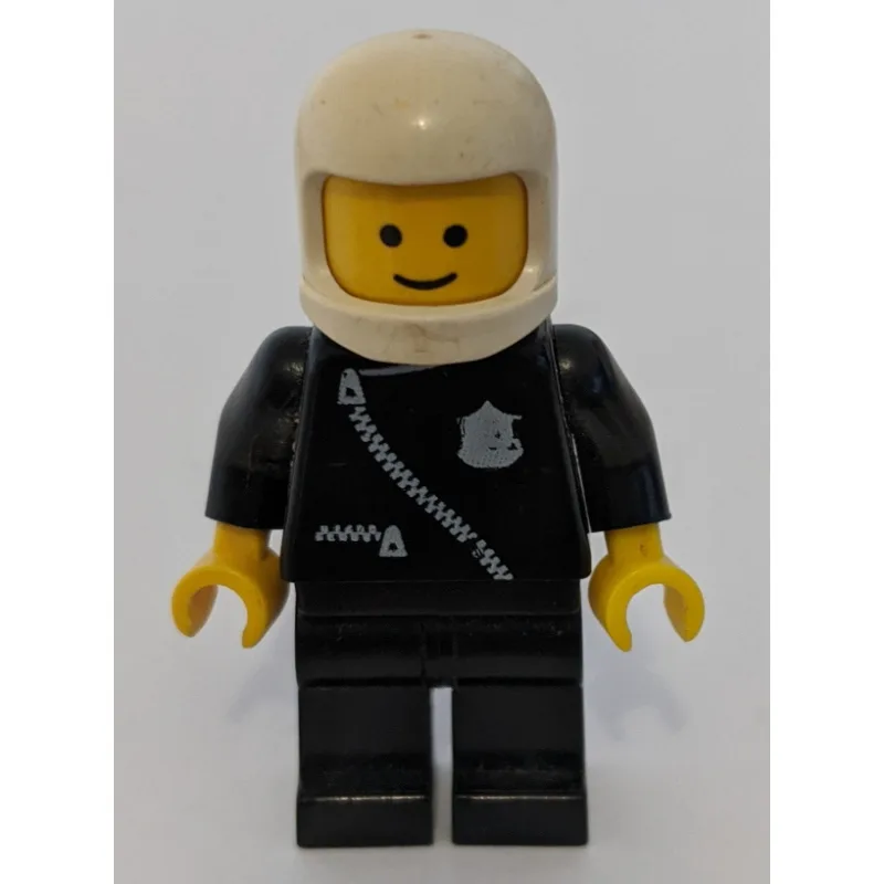 Policeman, Black Jacket with Zipper and Badge… — minifigurine LEGO | Brick Broker